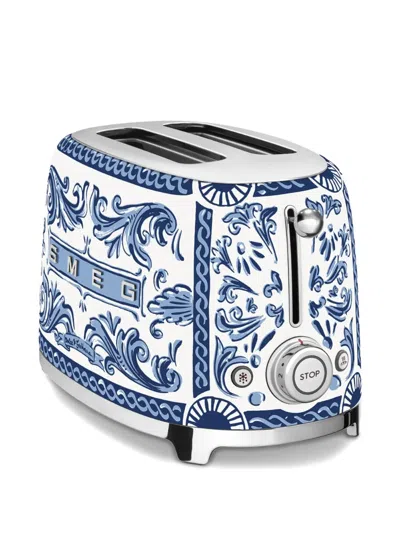 Dolce & Gabbana Casa X Smeg Blu Mediterraneo Toaster (19.8cm X 31cm) In Blue