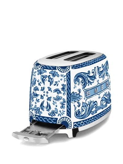 Dolce & Gabbana Casa X Smeg Blu Mediterraneo Toaster (19.8cm X 31cm) In Blue