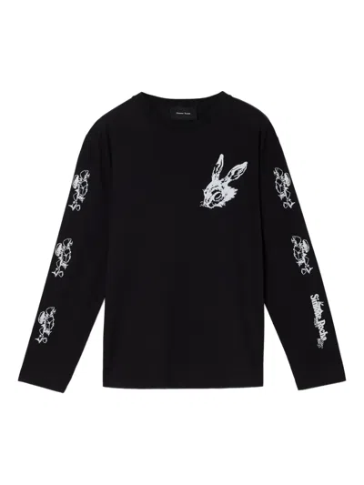 Simone Rocha Tortoise & Hare Long-sleeve T-shirt In Black