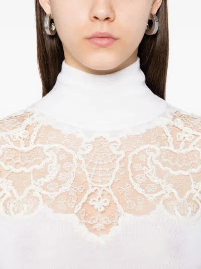 Ermanno Scervino Lace-insert High-neck Sweater