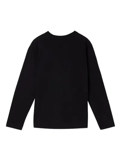Simone Rocha Rose-print Long-sleeve T-shirt In Black