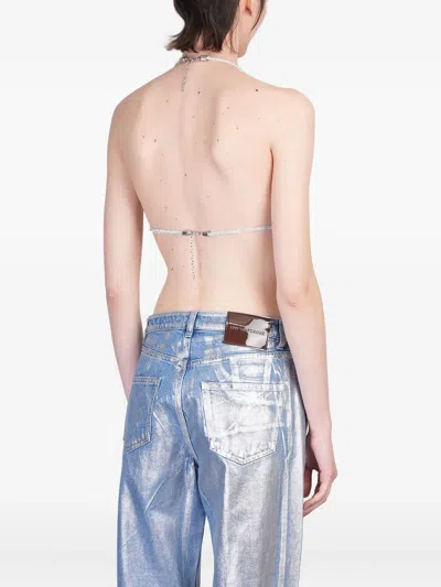 Hibourama Diamond Bra Topwear In Silver Resin In Gray