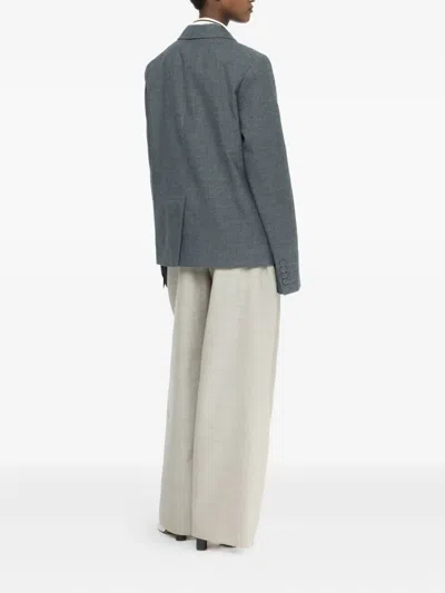 Jw Anderson Double-breasted Wool Blazer In Gray