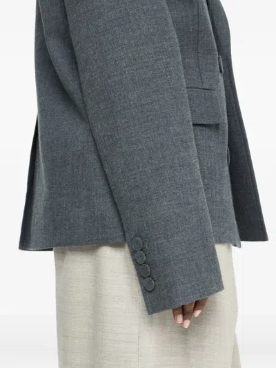 Jw Anderson Double-breasted Wool Blazer In Gray