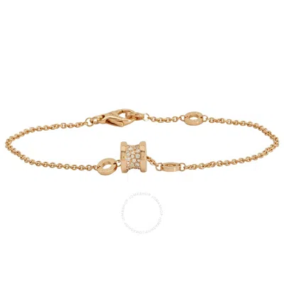 Bvlgari B.zero1 18k Pink Gold Diamond Pave Bracelet 350897