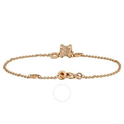 Bvlgari B.zero1 18k Pink Gold Diamond Pave Bracelet 350897