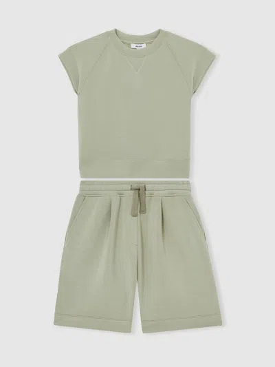 Reiss Sage Joanna 13-14 Yrs Modal-blend Sweatshirt And Shorts Set