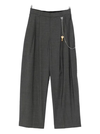 Alexander Wang Pleated Key-chain Trousers In Black