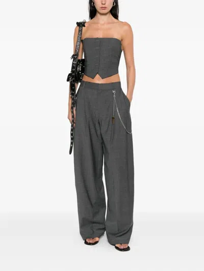 Alexander Wang Pleated Key-chain Trousers In Black