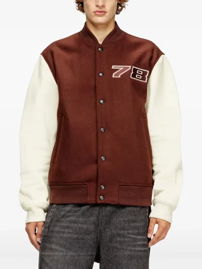Diesel Wool-blend Varsity Jacket In Multi