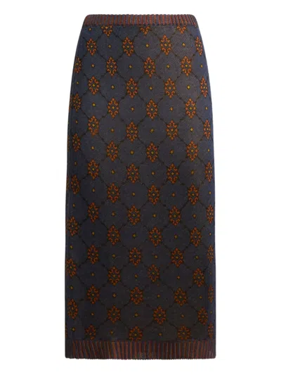 Etro Pattern Knit Midi Skirt