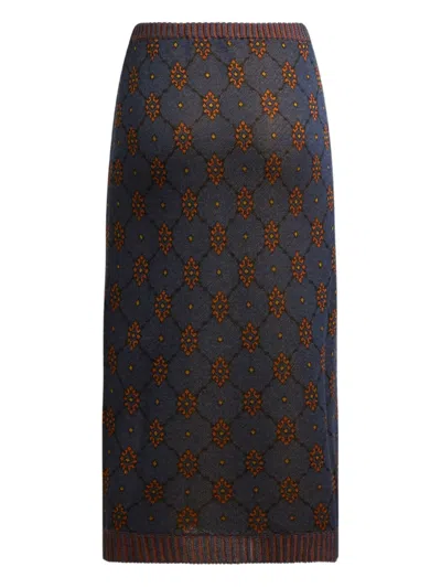 Etro Pattern Knit Midi Skirt