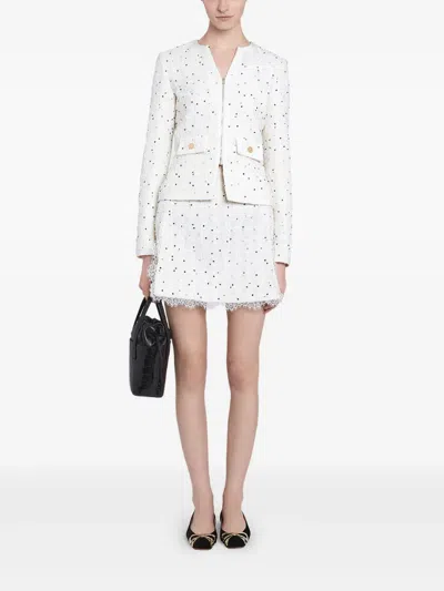 Giambattista Valli Polka-dot Lace-trim Mini Skirt
