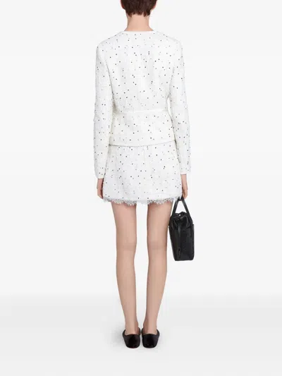Giambattista Valli Polka-dot Lace-trim Mini Skirt