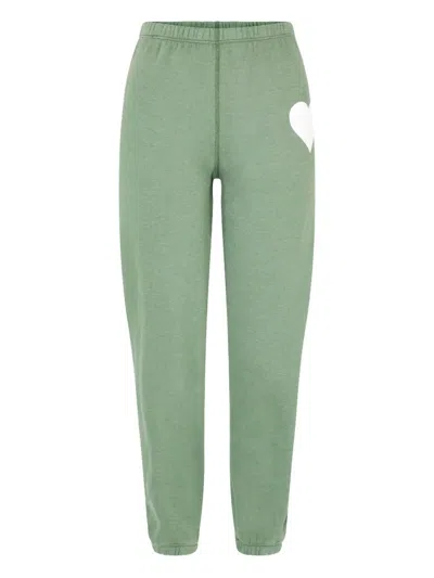 Sprwmn Heart-embellished Track Pants In Green