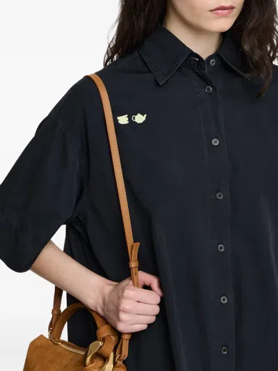 Jw Anderson Short-sleeve Pocket Dress In Black