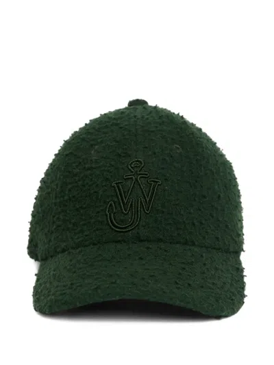 Jw Anderson Logo-embroidered Cap In Green