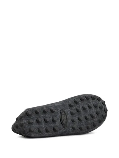 Tod's Almond Toe Leather Loafers With Penny Strap In Blue