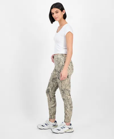 Madden Girl Juniors' Camo Print Jogger Pants In Gray