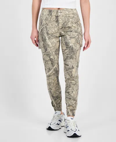 Madden Girl Juniors' Camo Print Jogger Pants In Gray