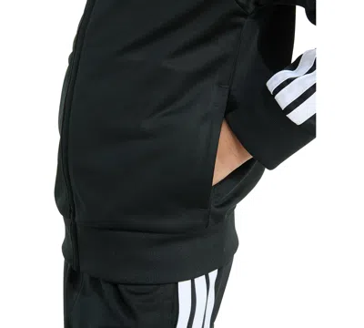 Adidas Originals Toddler & Little Boys Tricot Long-sleeve Essential 3-stripe Track Jacket & Pants, 2 Piece Set In Black
