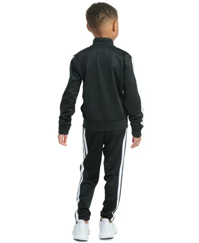 Adidas Originals Toddler & Little Boys Tricot Long-sleeve Essential 3-stripe Track Jacket & Pants, 2 Piece Set In Black