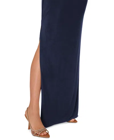 Adrianna Papell Women's One-shoulder Embellished Gown In Blue