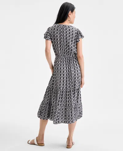 Style & Co Petite Printed Tiered Dress, Exclusively At Macy's