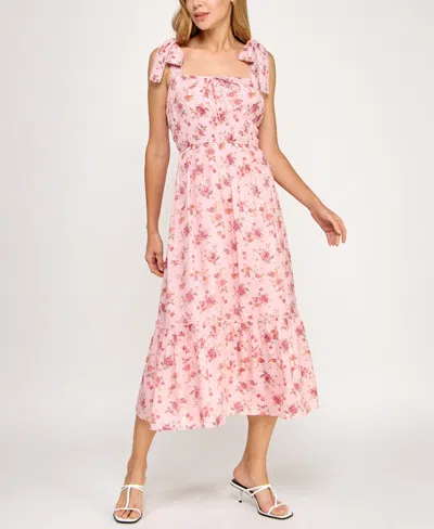 Trixxi Juniors' Printed Sleeveless Fit & Flare Dress In Multi