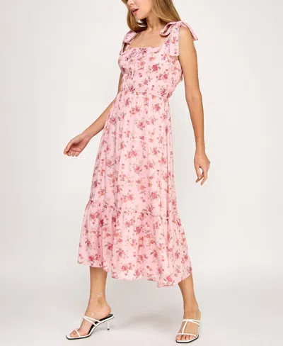 Trixxi Juniors' Printed Sleeveless Fit & Flare Dress In Multi