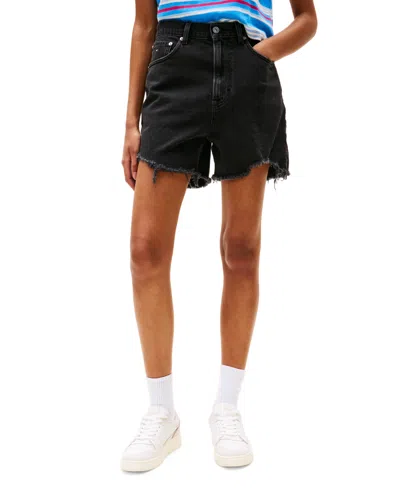 Tommy Jeans Women's Mom Cut-off Denim Shorts In Blue