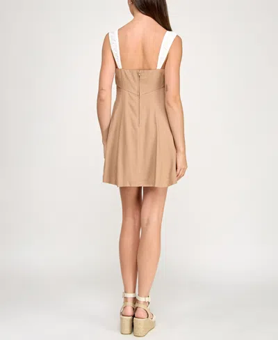 Trixxi Juniors' Contrast-trim Sleeveless Fit & Flare Dress