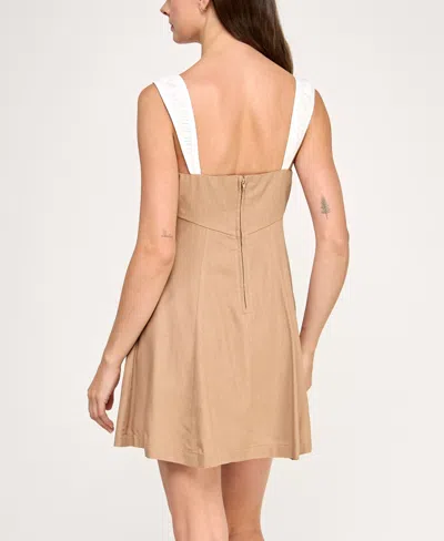Trixxi Juniors' Contrast-trim Sleeveless Fit & Flare Dress