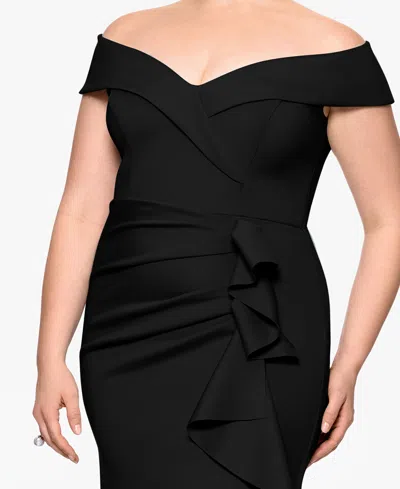 Xscape Plus Size Off-the-shoulder Scuba Crepe Gown