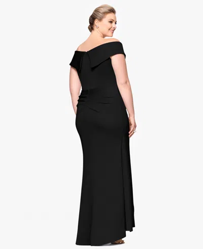 Xscape Plus Size Off-the-shoulder Scuba Crepe Gown