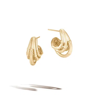 John Hardy Bamboo Small J Hoop Earring In Yellow Gold
