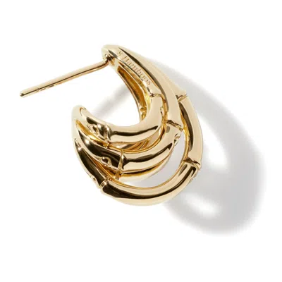 John Hardy Bamboo Small J Hoop Earring In Yellow Gold