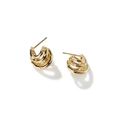 John Hardy Bamboo Small J Hoop Earring In Yellow Gold