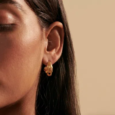 John Hardy Bamboo Small J Hoop Earring In Yellow Gold