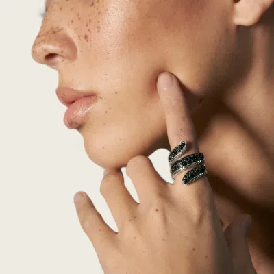 John Hardy Classic Chain Ring With Black Sapphire And Black Spinel