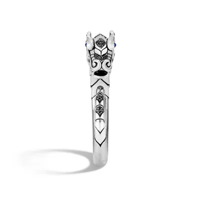 John Hardy Naga Brushed Kick Cuff With Black Sapphire, Black Spinel
