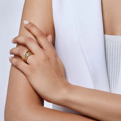 John Hardy Asli Classic Chain Link Band Ring With Diamonds