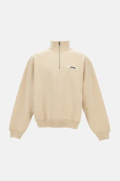 Jacquemus Men The Gros Grain Logo Sweatshirt In Neutral