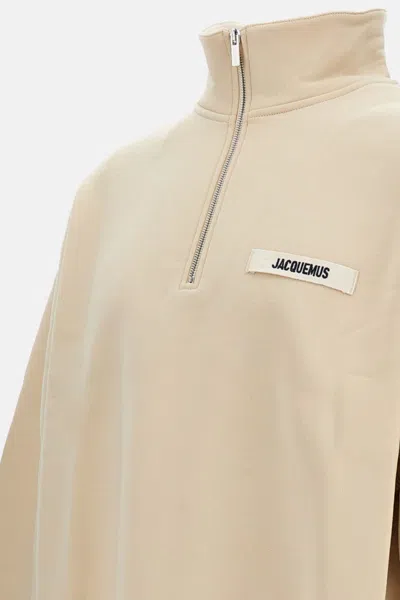 Jacquemus Men The Gros Grain Logo Sweatshirt In Neutral