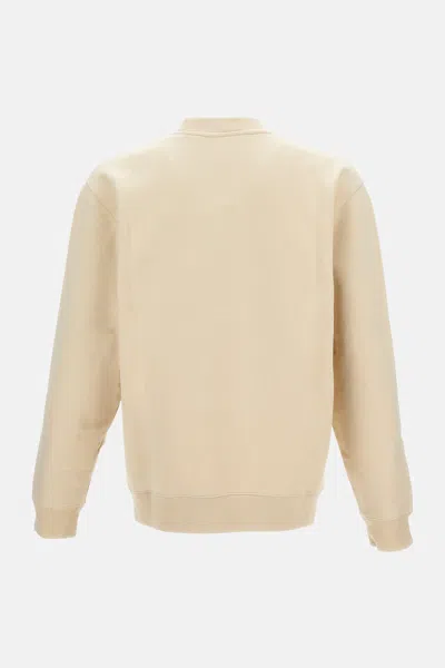 Jacquemus Men The Gros Grain Crewneck Sweatshirt With Logo Plaque In Neutral
