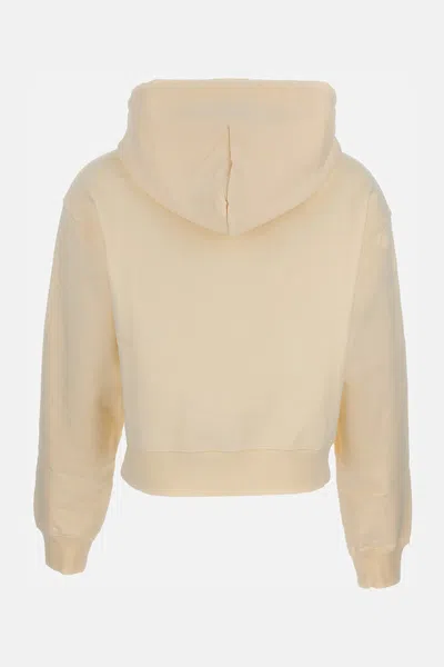 Jacquemus Cotton Hoodie With Drawstring Hood And Ribbed Details In Neutral