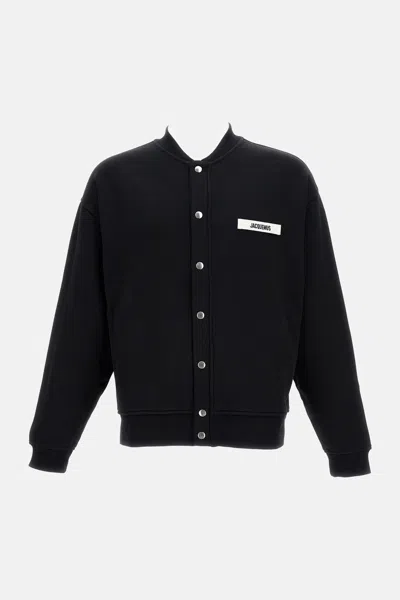 Jacquemus Le Cardigan Gros Grain In Black