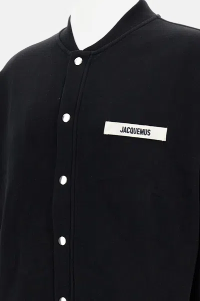 Jacquemus Le Cardigan Gros Grain In Black