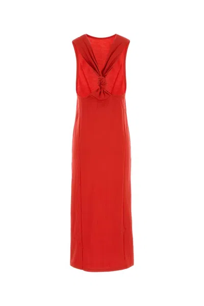 Loulou Studio Red Cotton Rayna Dress In Red