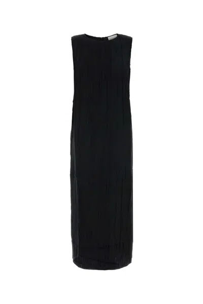 Loulou Studio Loulou Black Silk Blend Minga Dress In Black